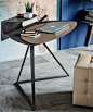 STORM Tanned leather secretary #desk by Cattelan Italia | #design Andrea Lucatello: