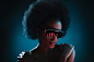 selective focus photography of woman wearing shield sunglasses