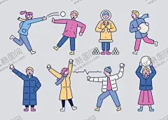 玩雪 【酷图网】耳包,打闹,羽绒服,滚雪球,堆雪人,打雪仗,圣诞节,雪人,卡通,儿童,孩子,小孩,寒假,春节,新年,冬天,冬季,冬装,冬天小孩,冬天孩子,冬天小孩素材,可爱,戴帽子,围巾,戴围巾,手套,手绘,插画,插图,图片,矢量,欢乐,玩耍,玩雪,快乐,开心,小孩子,扁平,女孩,男孩,小朋友,海报素材,展板素材,