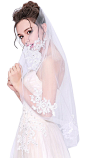 Deceny CB Wedding Veil Lace White Bridal Veil with Rhinestones 1 Tier at Amazon Women’s Clothing store: