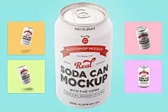 &lt;span class='yzk_title_100814'&gt;苏打水/碳酸饮料易拉罐样机 Soda can mockup&lt;/span&gt;插图(1)