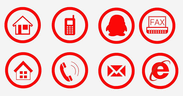 红色名片图标ICON图标88ICON