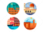 Italy Icon Set - Web Elements Vectors