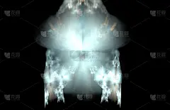 浅蓝色分形辉光。幻想的分形结构。数字艺术。3 d渲染。计算机生成图像。