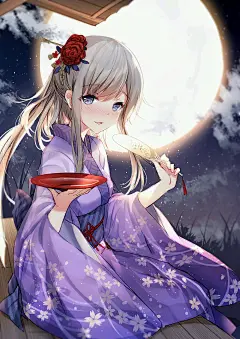 月下小酌 |
  Bison倉鼠 #pixiv http://www.pixiv.net/member_illust.php?illust_id=63690179&amp;mode=medium