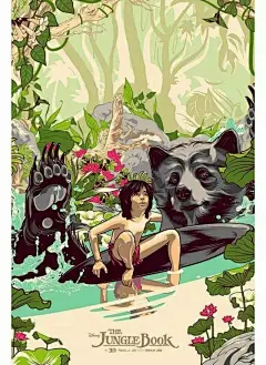 迪士尼动画片《奇幻森林》插画海报设计