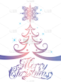 旋转类游乐,圣诞树,分离着色,文字,季节,概念,冬天,问候,庆祝,设计