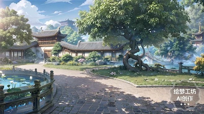 绘梦工坊丨AI仙侠古风背景素材《混装一期》4-花瓣网