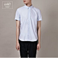 2012夏季新款设计师男装品牌 圆形领尖铺棉门襟短袖衬衫-淘宝