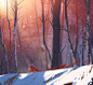 夜雪逃城-过程图-二狗美子__涂鸦王国插画