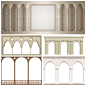 白色简约复古欧式拱门立柱罗马柱石柱背景图片设计素材-淘宝网