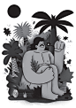 ILLUSTRATION  lokzine plants fonzynils magazine editorial Illustrator nude man woman