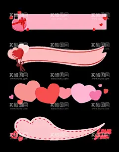 情人节爱心粉色标题框  - 源文件下载【酷图网】情人节,爱心,粉色,标题框,卡通,