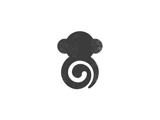 一组 猴子 元素LOGO图形设计