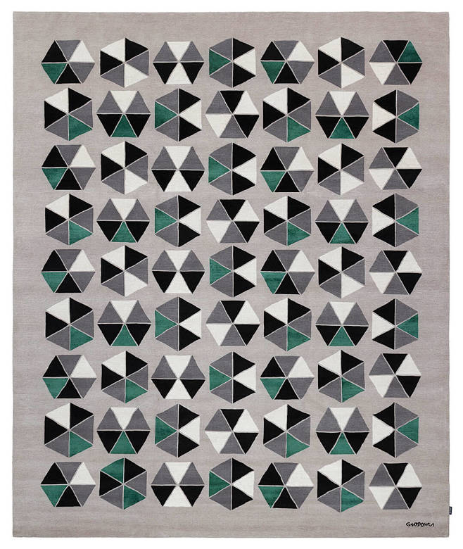 现代简约风格几何图案几何色块地毯素材墙饰...