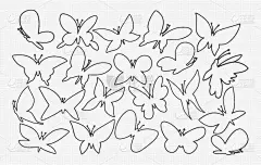 动物手,蝴蝶,圣伯纳犬,反差,夏天,轮廓,式样,收集,剪影