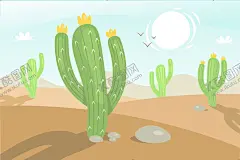 仙人掌背景  【酷图网】仙人掌背景,壁纸,插图,插画,绿色植物,绿植,清新,肉质灌木