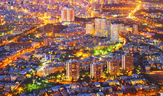 伊朗,曙暮光,都市风景,德黑兰,航拍视角,传统,黄昏,现代,建筑业,著名景点