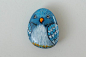 Blue Parrot hand painted stone