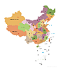 矢量高清可编辑可分块可填色中国地图