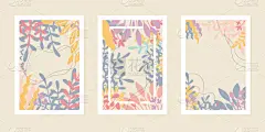 贺卡,海报,绘画作品,矢量,请柬,叶子,现代,绘画插图