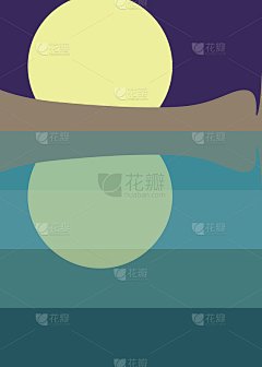 几何景观剪影生成艺术海报插图