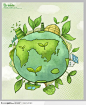 绿色环保—地球树叶绿叶烟囱房屋汽车
