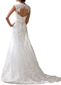 MiLano Bride 2015 New Wedding Dresses Cap Sleeves Lace Sweetheart Open Back A-line | Amazon.com