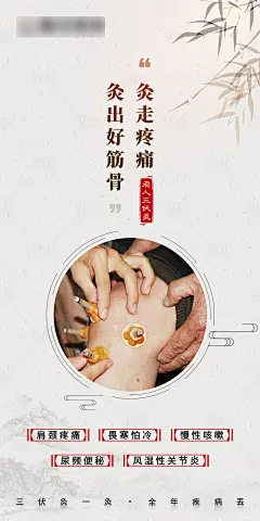 中医养生三伏灸海报-素材库-sucai1.cn