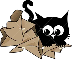 猫 小猫 黑猫 动物 皱巴巴的纸 玩 牛皮纸 宠物 卡通片