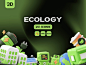 Ecology 3D Illustration 20款绿色能源生态环保爱护地球主题3D图标icon设计素材png免抠图片 - UIGUI