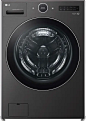LG - 5.0 Cu. Ft. HE Smart Mega Capacity All-in-One Electric Washer/Dryer WashCombo with Steam and Ventless Inverter Heat Pump - Black Steel - Front_Standard