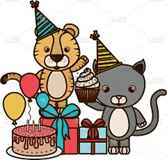 动物,白色,贺卡,可爱的,蛋糕,野生动物,壁纸,农场,节日,庆祝