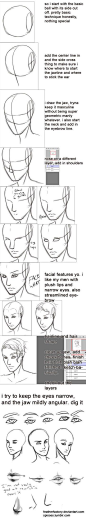 not really a tutorial, but y'know just sharing what i've learned so far about making pretty men faces i sketch and do lines in FireAlpaca because it has that cool correction function that smooths l...: 