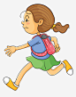 大步奔跑上学的女孩高清素材 上学 上课 奔跑 女孩 学生 小孩 快跑 背包 跑 跑步 跑步小孩 运动 飞奔 免抠png 设计图片 免费下载