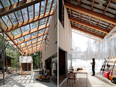 灵感酷丨ideakoool采集到丨A丨现代木质表皮幕墙建筑外立面设计/木结构木装饰建筑室内空间
