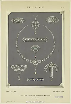奢华珠宝 | 手绘-2
手绘稿也非常美丽
LE BIJOU 1910-1920s
tag：艺术，珠宝，设计，手绘，图集，好物 ，宝石，书籍，插画，法国 
#全民晒宝季# #情物表白大赛# ​​​​