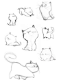 【猫之插画图集下载】绘画动画素描水彩手绘临摹案例