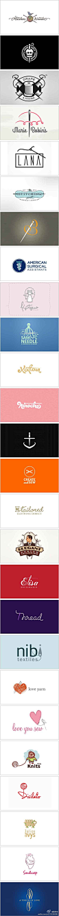 #针线# 张芝文：【早安Logo！一组针线元素的Logo设计】