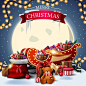Merry christmas square postcard with win... | Free Vector #Freepik #freevector #freeframe #freechristmas #freewinter #freesnow