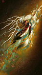 古风插画，玄幻的山海经 ：鹿荷__财经头条