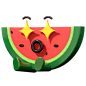 Half watermelon 3D Illustration