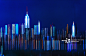 USA, New York City, Digitally blurred skyline of Manhattan_创意图片