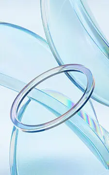 点击来源直接获取大图文件 |Curve glass with light illuminated, 3d rendering.