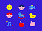 Kid Icons illustration design icons set kids app colorful illustration iconset set duck apple iconography icons kids