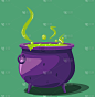Cauldron with magical potion
