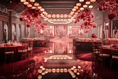 室内花朵结婚婚宴摄影图