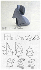 简单可爱的折纸考拉折纸教程，更多折纸图纸…_来自煞姐的图片分享