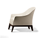 Normal by Giorgetti : A series of armchairs, wing chairs with stool and chair with the base frame in polished solid beech wood and the back in compact rigid polyurethane and coldfoamed flexible polyurethane. The methacryla…