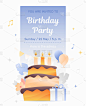 生日聚会垂直传单模板